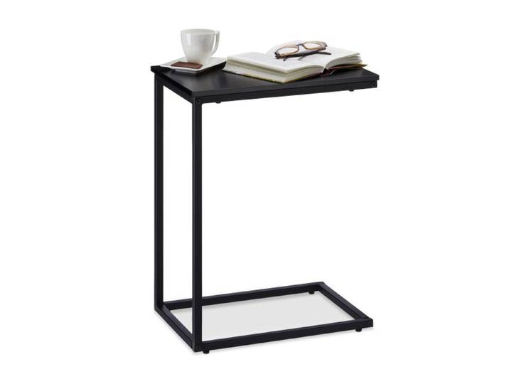 Relaxdays Beistelltisch schwarz mit Metallgestell