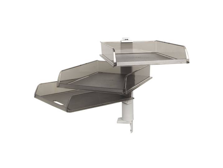 EXACOMPTA Colonne pivotante 3 corbeilles à courrier B4 Office - Gris transparent