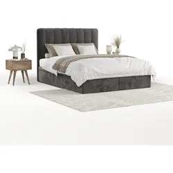 POLSTERBETT Vienna mit Stauraum 120/200 cm Stahl im Lotta Stoff