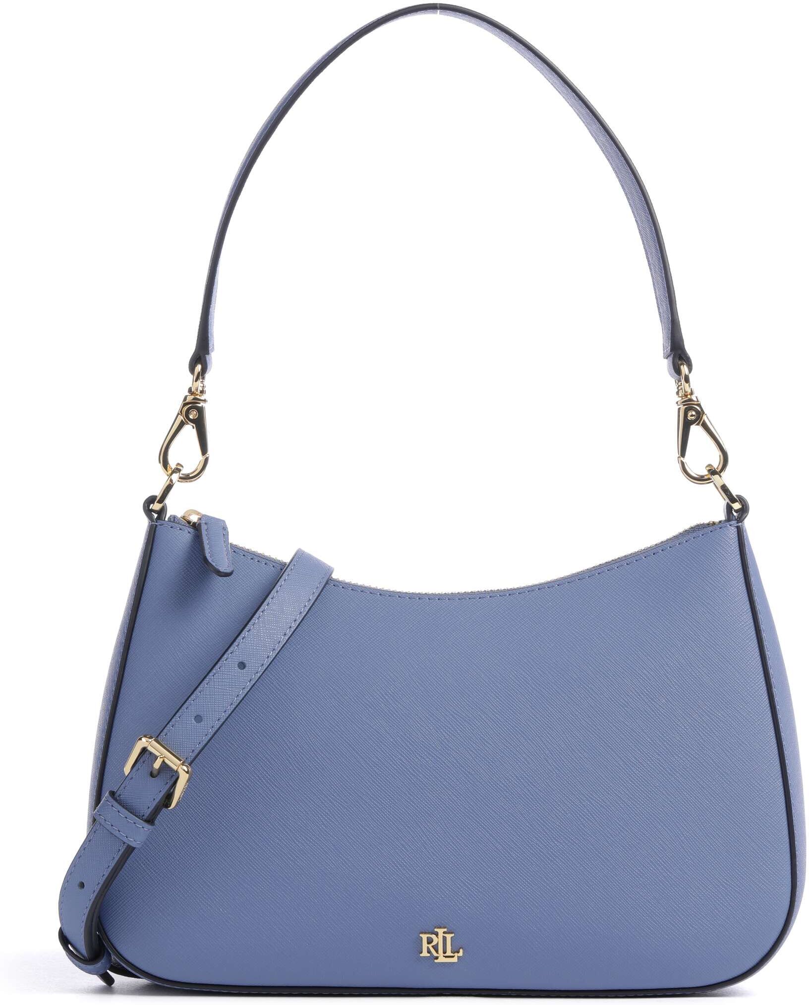 Lauren Ralph Lauren Danni 26 Schultertasche aus Leder, blau