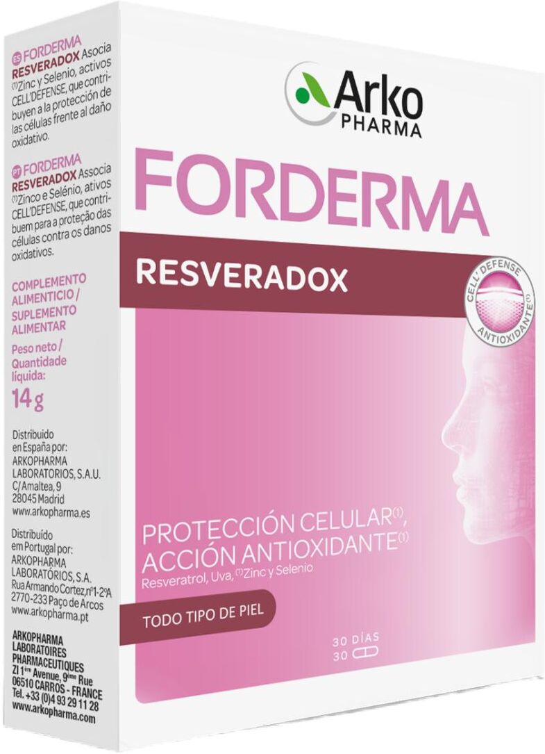 Arkopharma Complemento alimenticio Resveradox Extraforte 30 cápsulas x2 .