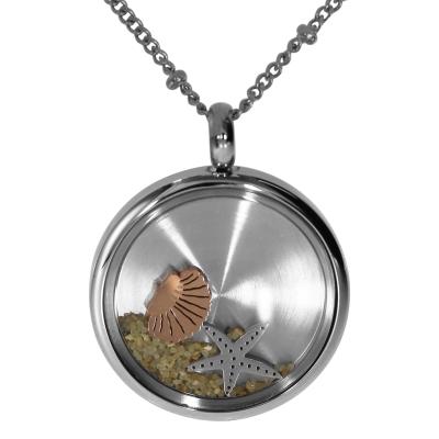 Kette mit Anhänger OSTSEE-SCHMUCK "- Seestern 23 mm - Edelstahl - ohne Stein" Gr. A, grau (edelstahlfarben, grau, silberfarben), Halsketten, Damen, Edelstahl