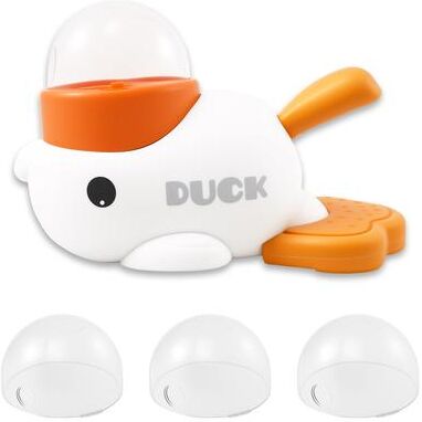 PetsAreLife Interactive Duck Shaped, Dog Slow Feeder Washable, Food Outlet Size, Automatic Dog Feeder Toy For Pets Food Dispenser white