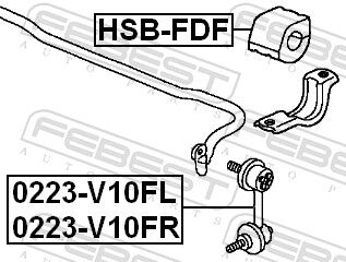 Febest Lagerung, Stabilisator Hsb-Fdf Vorderachse Für Honda