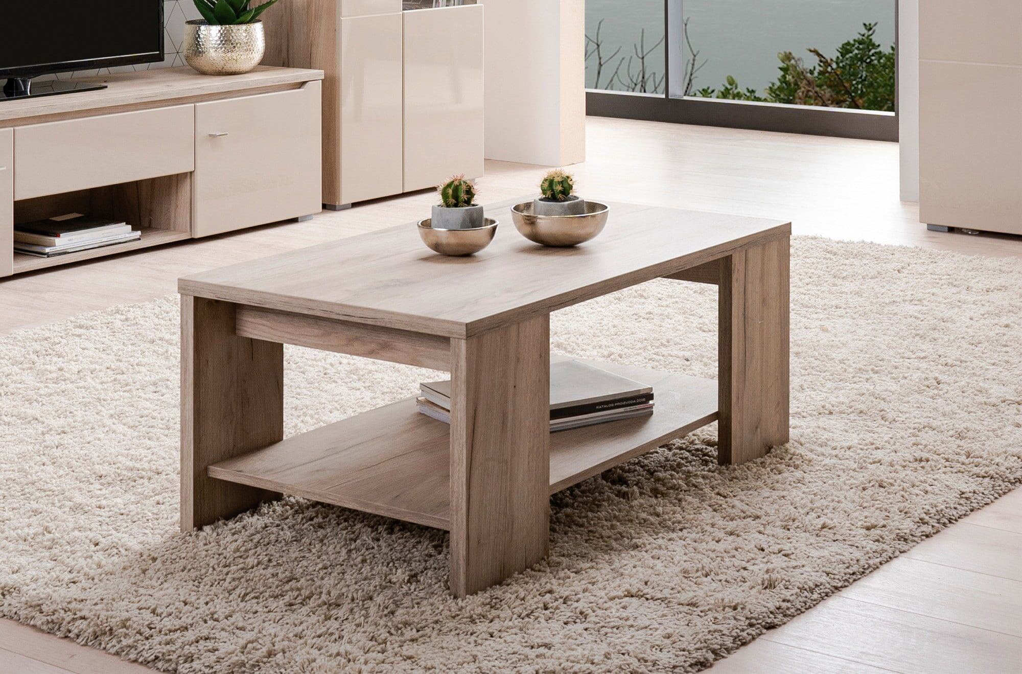 Couchtisch HOME AFFAIRE "Union", grau, B:90,5cm H:41,5cm T:50,5cm, Tische, Couchtisch, mit Ablageboden