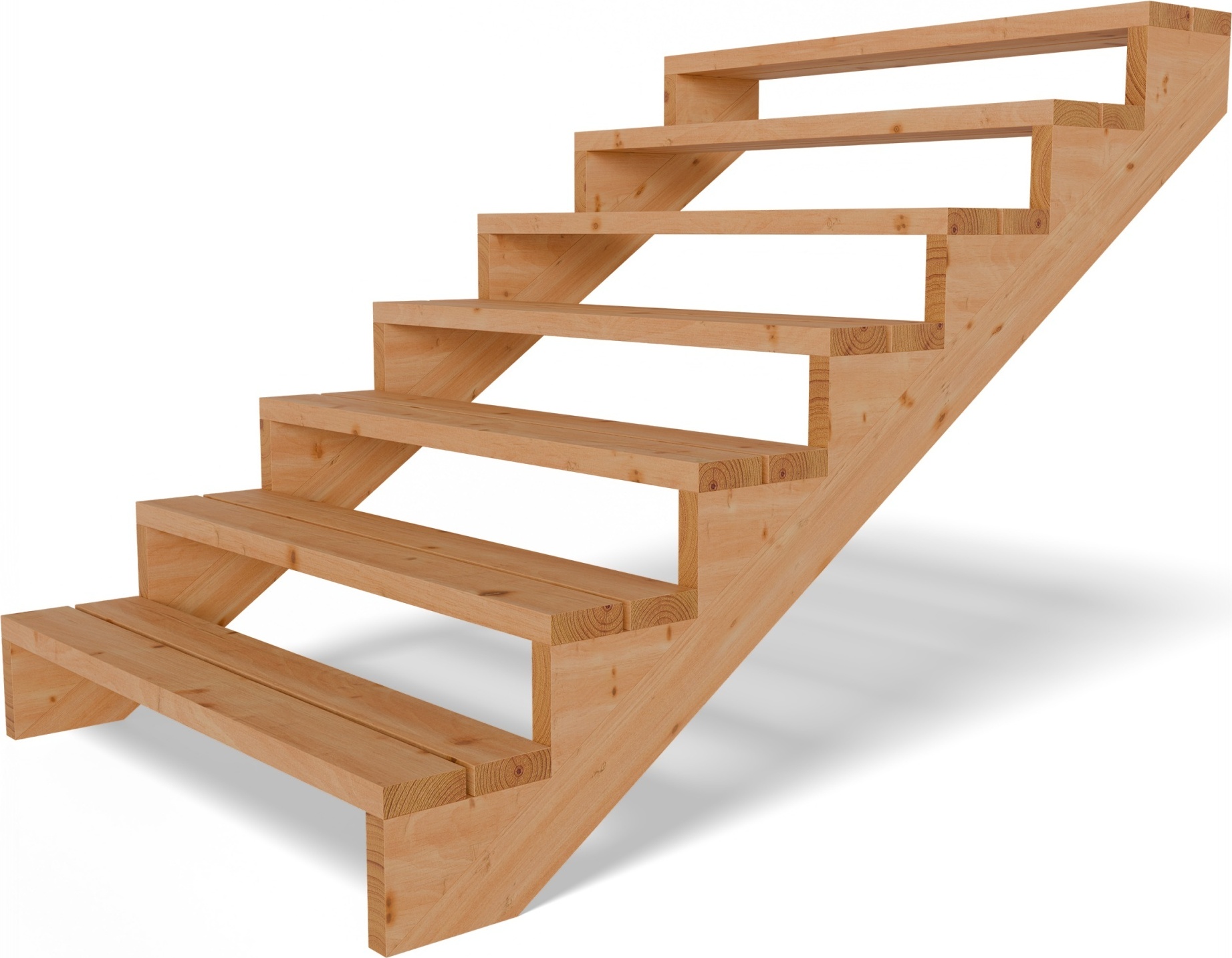 Terrassentreppe aus Lärche Treppe Stufen Wangentreppe Breite Größe: 7-stufig Breite: 120 cm