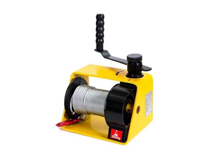 Handwinde, Bootsanhängerwinde, 250 kg Handwinde, selbstsicherndes Schneckentriebe, Schneckenwinde mit Bremse, robuster Traktor, kleiner manueller Kran mit Stahlseil und Haken für Anhänger ATV UTV Boot