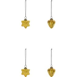 HDHeart and Star Weihnachtsbaumschmuck, gold, 4 St.
