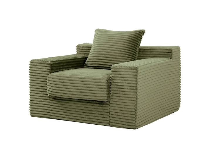 Sessel Grün Cordstoff Vaida 106 x 60 x 100cm