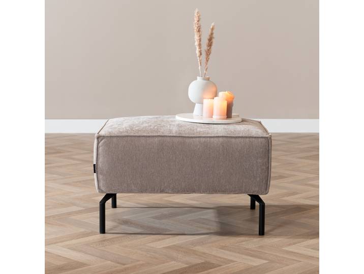 Bronx71 Hocker Kansas Stoff taupe