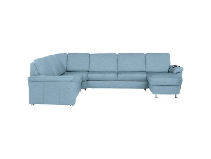 Beldomo System Wohnlandschaft, Hellblau, Metall, 6-Sitzer, U-Form, 336x240 cm, Typenauswahl, Fußauswahl, Stoffauswahl, seitenverkehrt erhältlich, Hocker individuell planbar, Wohnzimmer, Sofas & Couches, Wohnlandschaften, Wohnlandschaft U-Form