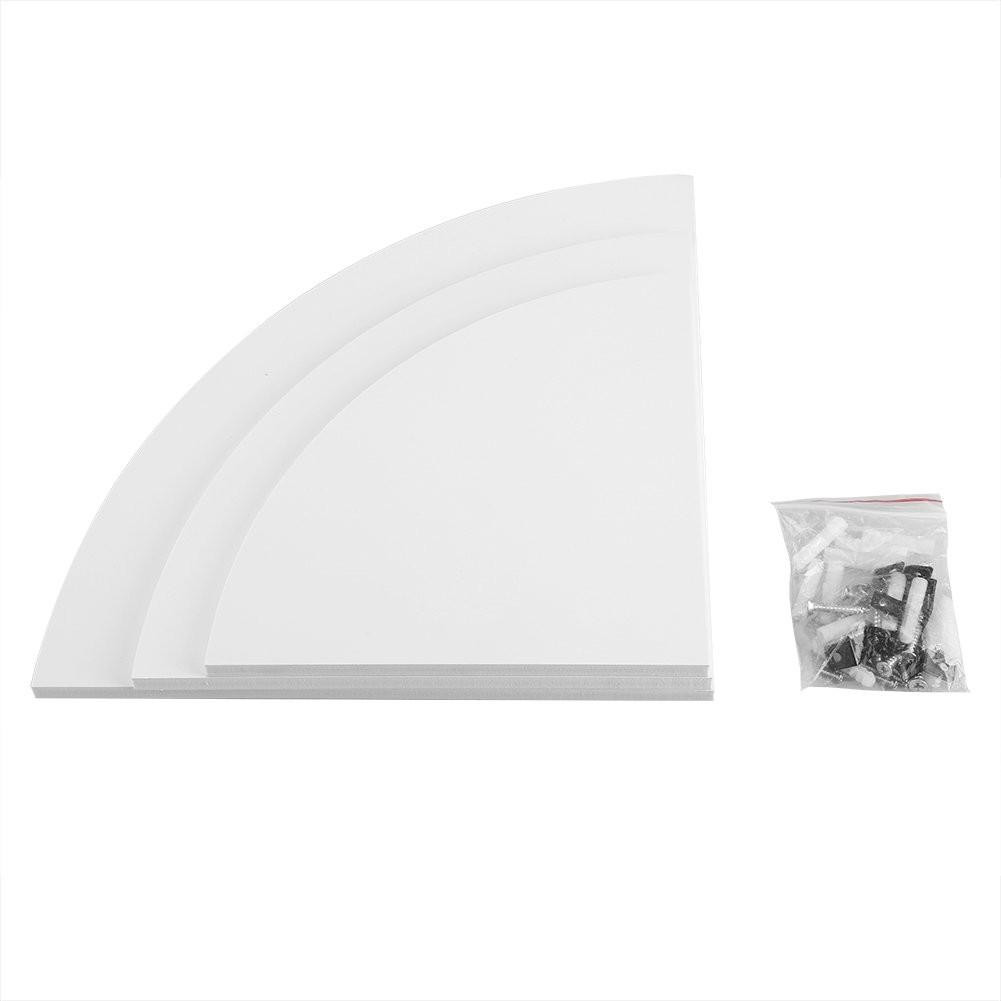 Set van 3 witte drijvende hoekplanken voor wandmontage