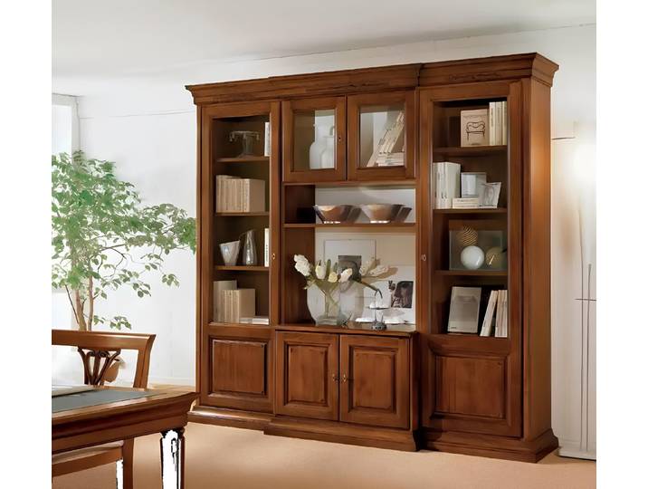 Xlmoebel Wohnwand Massivholz TV-Möbel im klassischen Design für Wohnzimmer, (Wohnwand), Hergestellt in Europa