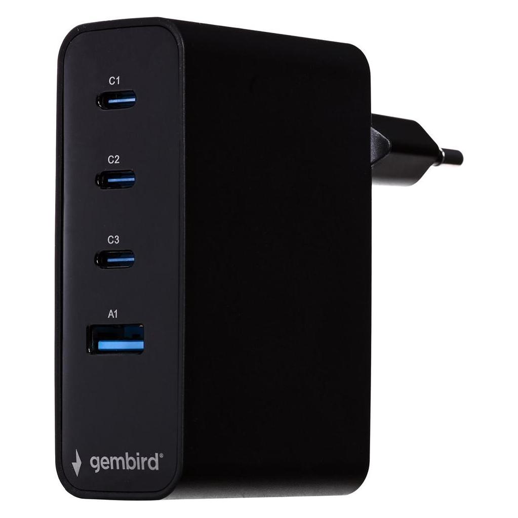 Gembird CHARGER USB 100W 4PORT GAN/TA-UC-PDQC100LCD-01-BK (100 W, 4 Ports) (TA-UC-PDQC100LCD-01-BK)
