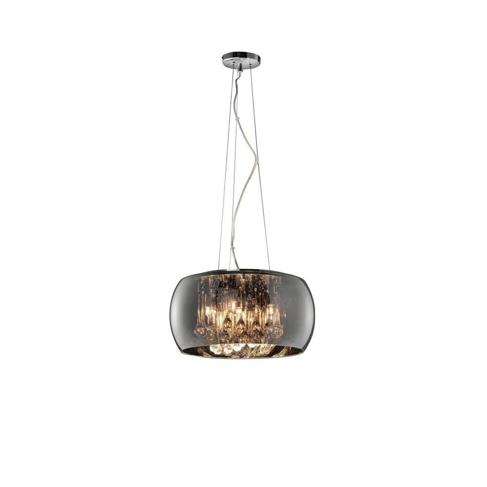 Trio Leuchten Design Hanglamp Vapore Chroom en Glas met 5 Lichtpunten