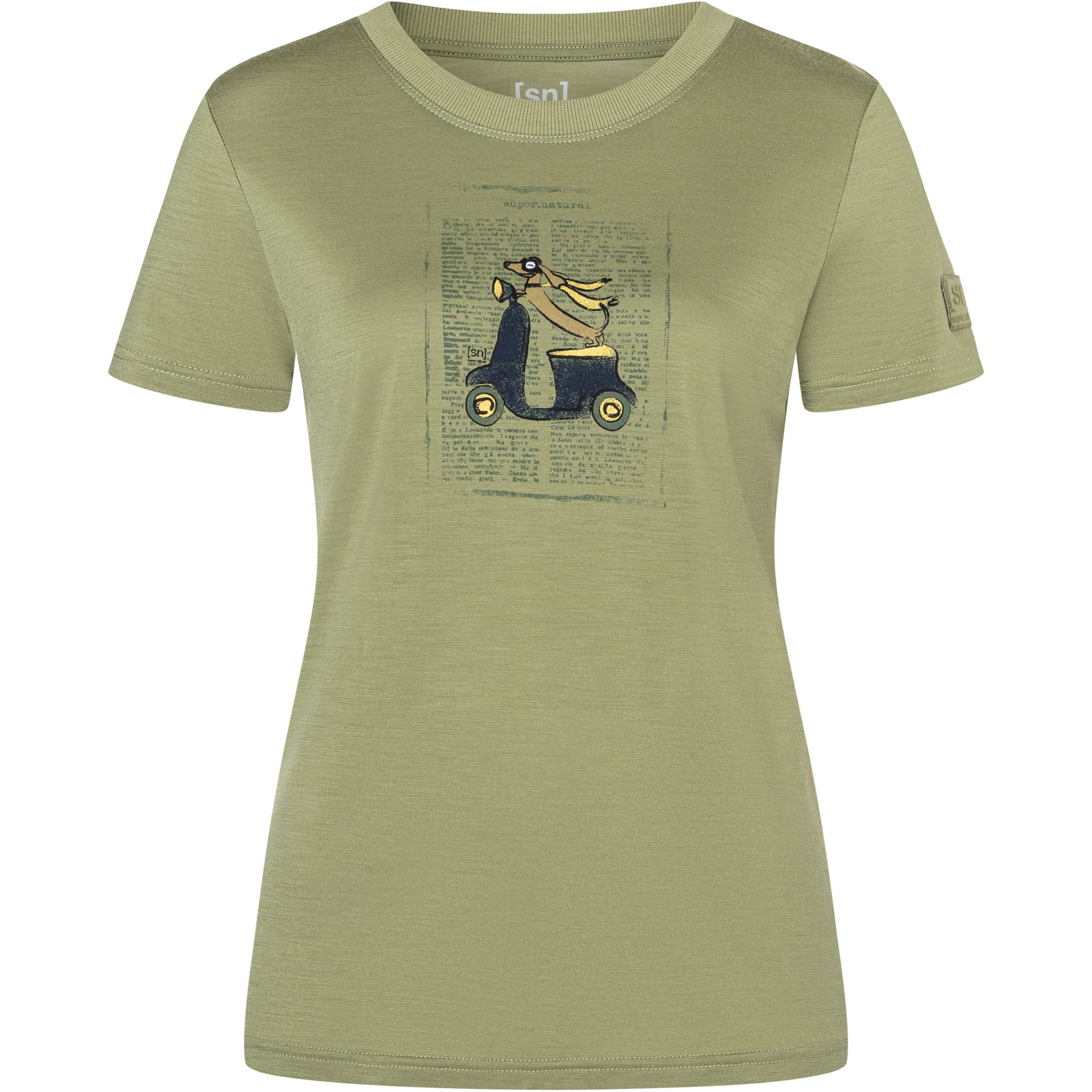 Super.Natural Racing Dachshund J Damen T-Shirts oliv Größe S Lifestyle Hautfreundlich Merinowolle