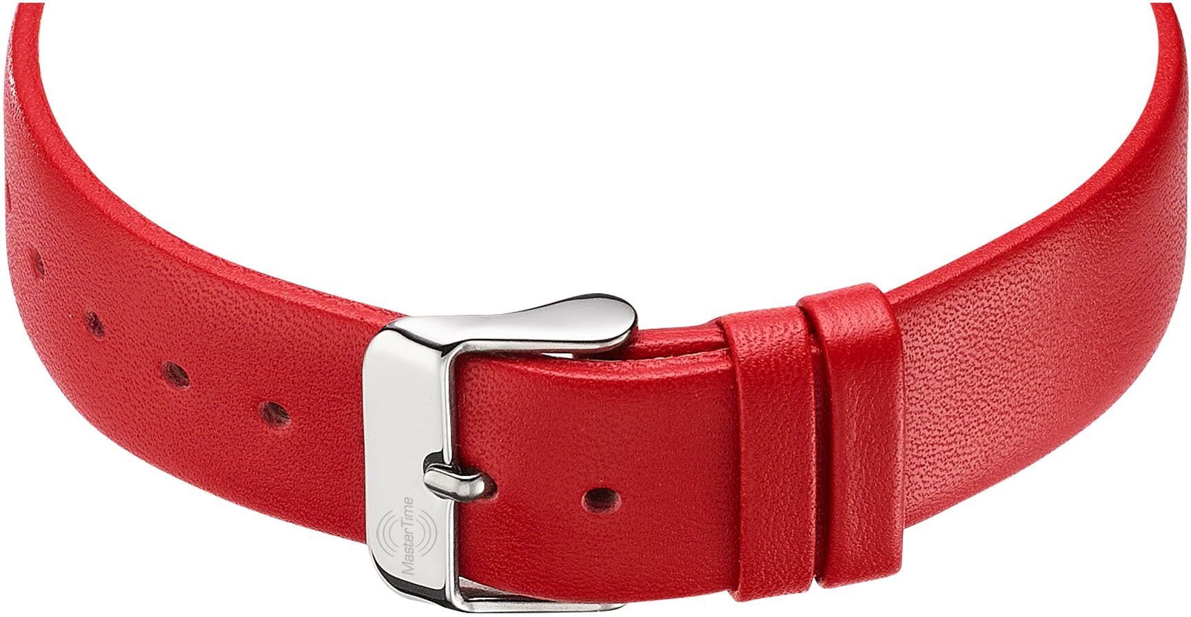 Funkuhr MASTER TIME, rot, Armbanduhren, Herren, Funkuhr, Quarzuhr, Armbanduhr, Herrenuhr, Lederarmband, analog, digital