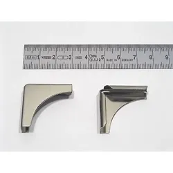 100 Buchecken Metall vernickelt | P 28 H 6 - 28 x 28 mm