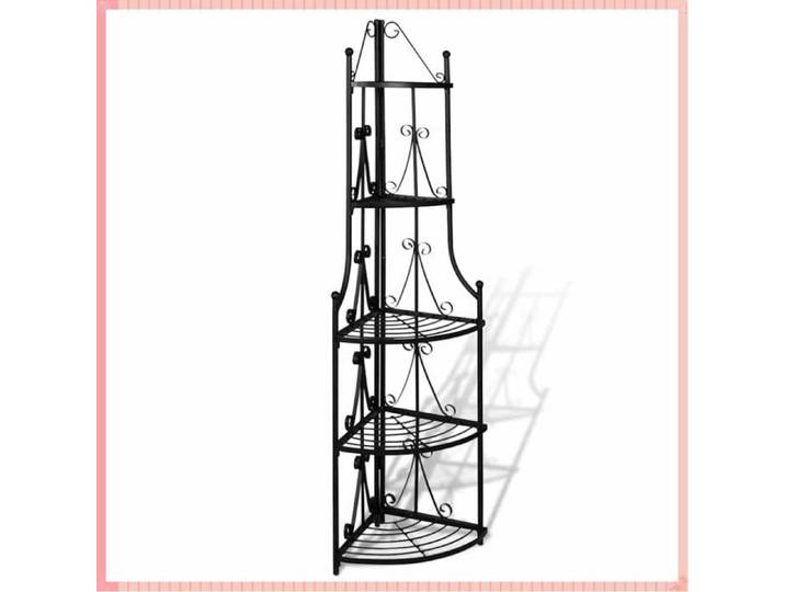 Étagère d'angle pour plantes en - Acier - Extérieur - Haute qualité - Noir - 36x160 cm