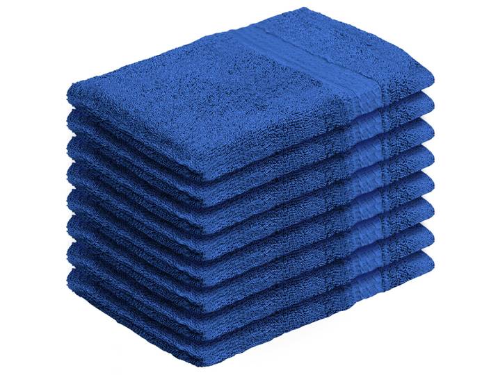 8er-Set Waschhandschuhe aus 100% Baumwolle, Waschlappen mit Schlaufe, royal