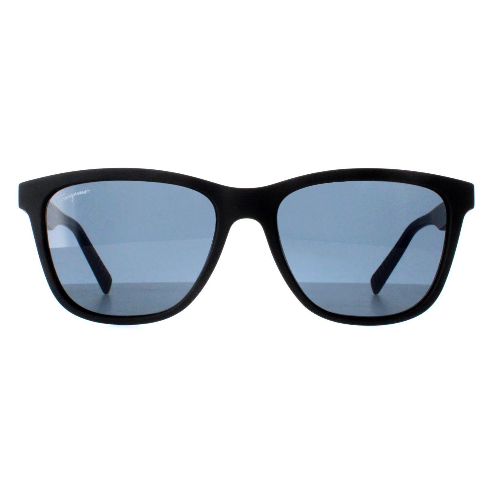 Salvatore Ferragamo SF998S 002 mat zwart blauwe zonnebril