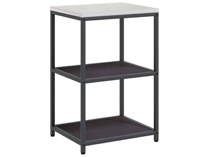 HKTMGDNG Küchenregal Schwarz 60x50x92 cm Stahl Standregal Outdoor Robustes Metallregal für Küche und Gartenbereich, bietet praktische Ablageflächen für Grillzubehör und Vorräte.