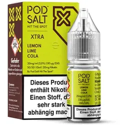 Pod Salt Xtra Lemon Lime Cola NicSalt Liquid 10ml / 20mg