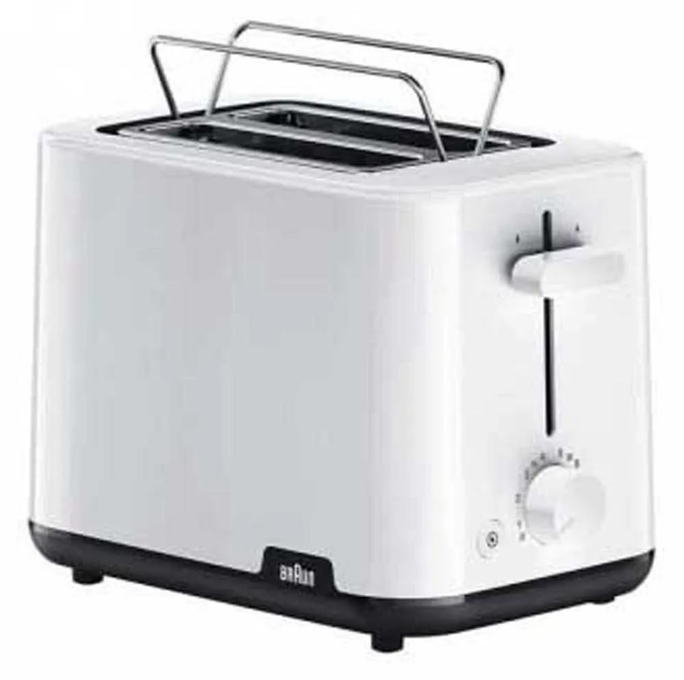 Braun HT1010WH Toaster, 2 schijven, wit, 900 W, B/D/H: 132 x 35 x 119 mm