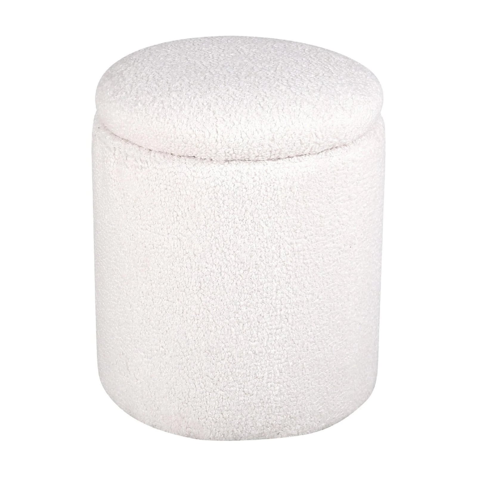 Nest of Nora Ronde poef met opbergruimte - Teddy - Offwhite