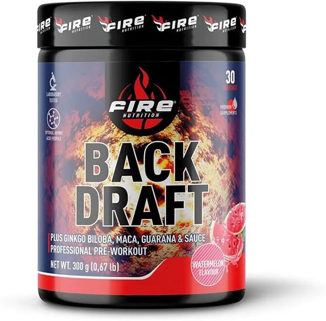 Fire Nutrition Back Draft Preworkout 300g Sandía