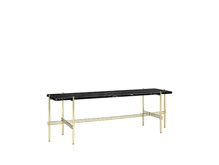 GUBI Desserte TS Console 1 marbre noir, structure en laiton