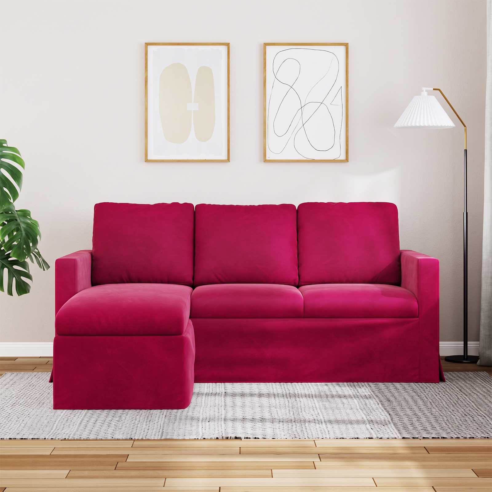 vidaXL Canapé Bordeaux 178 x 134 x 80 cm Velours