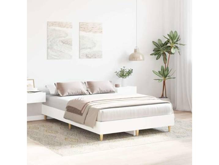 KTHLBRH Bettgestell weiß 120 x 190 cm, mehrschichtiges Holz Lattenrost, Lattenrost, robuste Struktur, einfache Montage, für Schlafzimmer