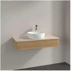 Villeroy und Boch Antao Waschtisch-Unterschrank L09053HN Villeroy und Boch Antao Waschtisch-Unterschrank L09053HN  eckig mit Hahnlochbohrung wandhängend Befestigungsset wird mitgeliefert Raumsparsiphon Waschbecken mittig mit Auszugsbeleuchtung 1 x LED/14,