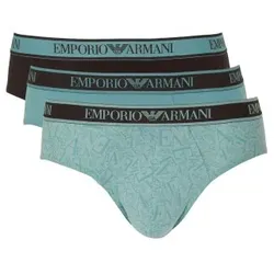 Armani Logo Brief With Core Logo 3P Schwarz/Blau Baumwolle Small Herren