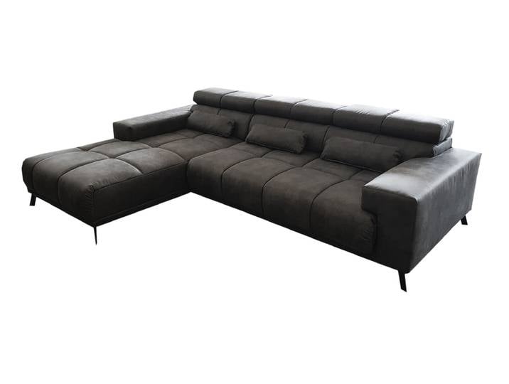 Ecksofa grau-braun elektrisch ausfahrbar 285 cm - SPEED
