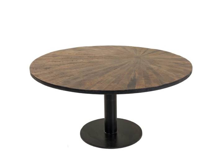 Table basse en bois et métal marron 90x90x45h