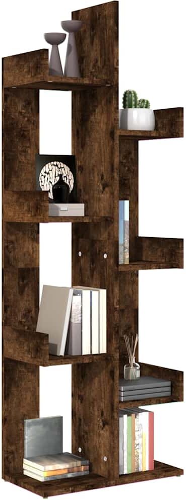 vidaXL Bibliothèque 48x25,5x140 cm Chêne fumé Bois d'ingénierie