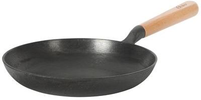 Oster 9.5 Inch Round Cast Iron Skillet with Wood Handle