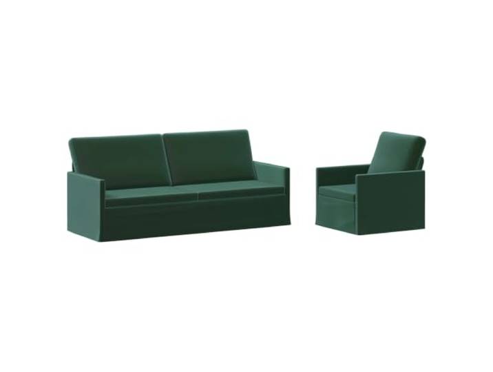 vidaXL Sofa-Set 2 pcs Dunkelgrün Samt (V) Samtpolsterung für Komfort und Style, Metallrahmen sorgt für hohe Stabilität, Für maximalen Komfort gemacht