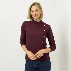 AMINATI® Pullover, langarm Stehkragen Zierknöpfe figurumspielend
