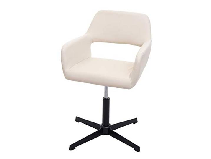 Mendler Esszimmerstuhl HWC-A50 IV - Kunstleder Creme, Fuß schwarz