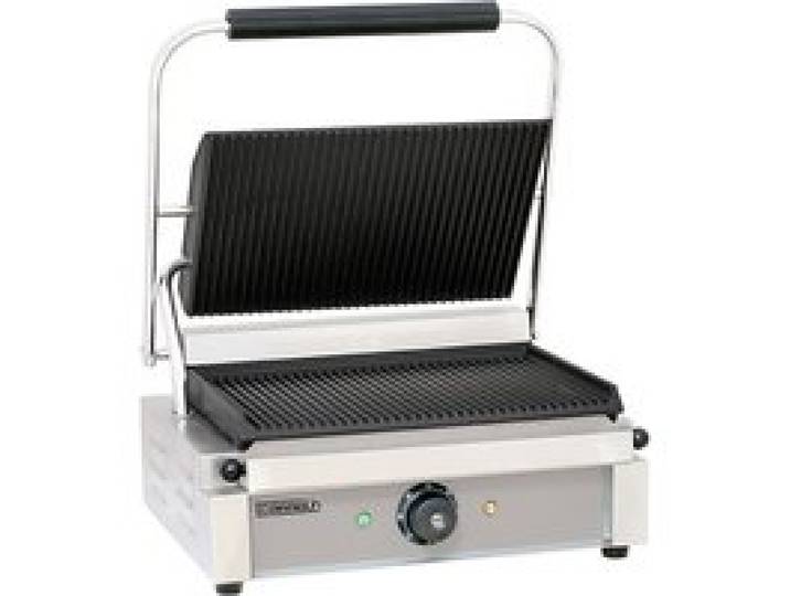 Grill Panini Tacos Rainuré professionnel - Casselin - 335 x 220 mm - 2200 Watt - Acier inoxydable