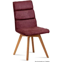 ESSZIMMERSTUHL (2er-Set) Dixie 47x92x60 Eiche geölt/Marsala