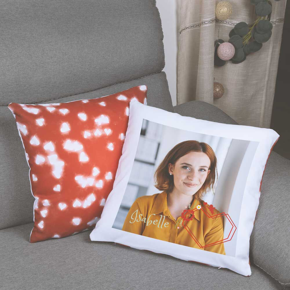 Ocadeau Coussin impression coeurs