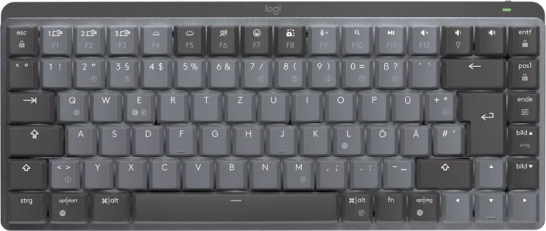 Logitech Master Series MX Mechanical Mini Draadloos Toetsenbord met Achtergrondverlichting Bluetooth LE QWERTY US International Clicky Graphite
