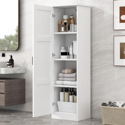 toswini Storage Cabinet Single Door MDF Minimal Adjustable Shelf
