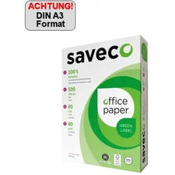 Saveco Kopierpapier Green Label 100000007 A3 80g ISO 80 500 Blatt