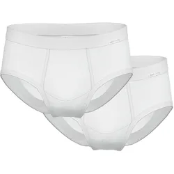 AMMANN Herren Slip, 2er Pack - Feinripp, Eingriff, Weichbund, Baumwolle Weiß / M
