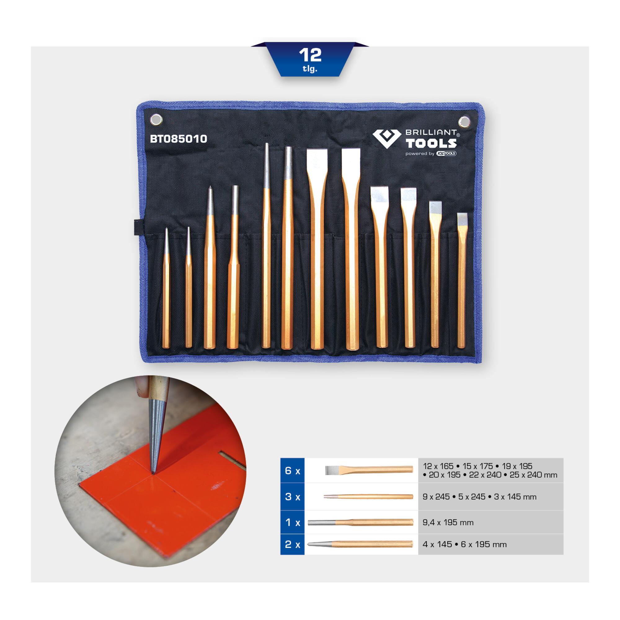 Brilliant Tools Meißel und Durchtreiber-Satz, 12-tlg (BT085010)